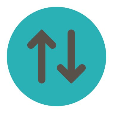 Düz gri flip ve mavi renkler düğmesini yuvarlak