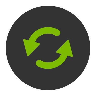 Yenileme CCW düz eko yeşil ve gri renkler yuvarlak düğmesi