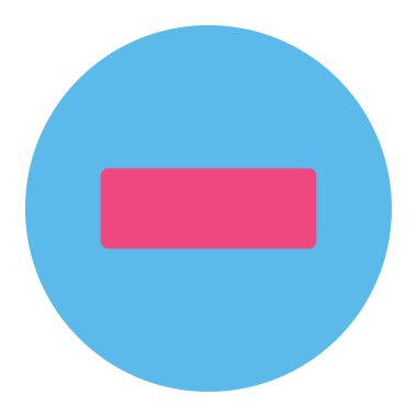 Düz pembe ve mavi renkler düğmesini yuvarlak