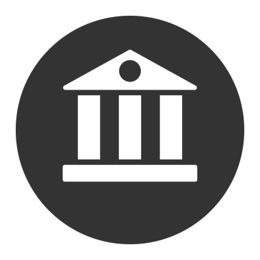 Banka düz beyaz ve gri renkler düğmesini yuvarlak