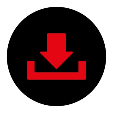 Download düz yoğun kırmızı ve siyah renkler düğmesini yuvarlak