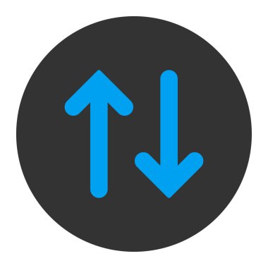 Flip düz mavi ve gri renkler düğmesini yuvarlak