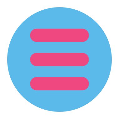 Yuvarlak düğmesini yığın düz pembe ve mavi renkler