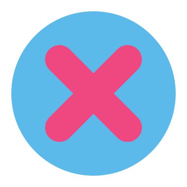 İptal düz pembe ve mavi renkler düğmesini yuvarlak