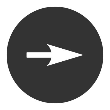 Ok ekseni X düz beyaz ve gri renkler düğmesini yuvarlak