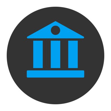 Banka düz mavi ve gri renkler düğmesini yuvarlak