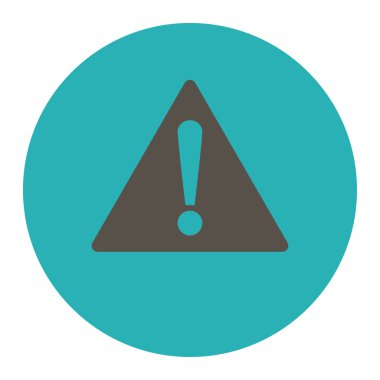 Yuvarlak düğmesini uyarı düz gri ve mavi renkler