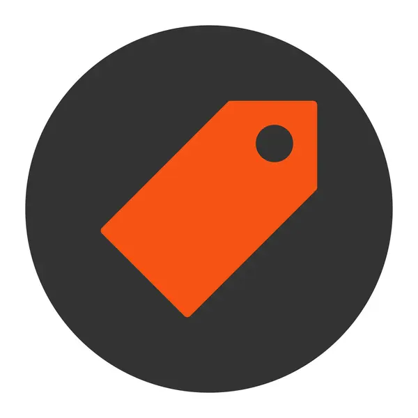 Tag tombol bulat oranye dan abu-abu rata — Stok Foto