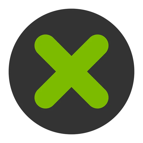 Cancelar plano eco verde y gris colores botón redondo — Foto de Stock