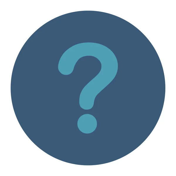 Question flat cyan and blue colors round button — Stock Photo, Image