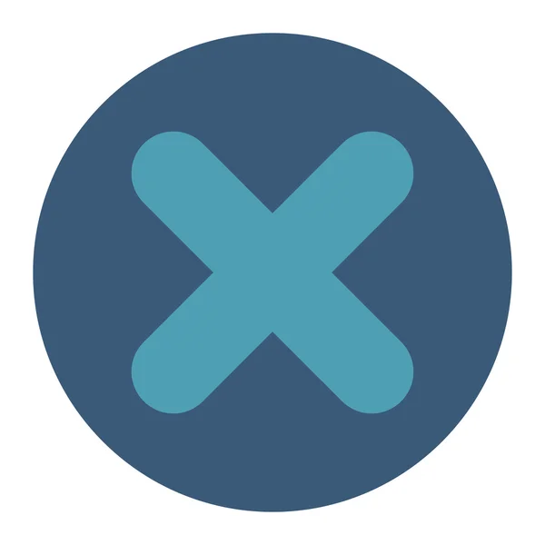 Cancelar botón redondo plano cian y azul colores — Foto de Stock