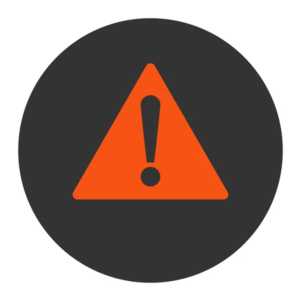 Warning flat orange and gray colors round button — Stock Photo, Image