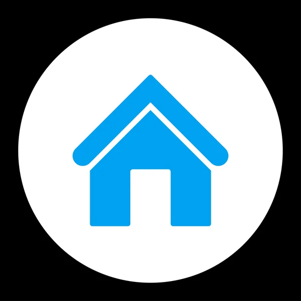 家のフラット青と白の色のラウンド ボタン — ストック写真