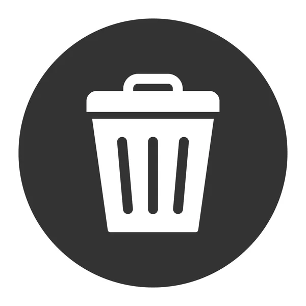 Lixo pode plana branco e cinza cores botão redondo — Fotografia de Stock