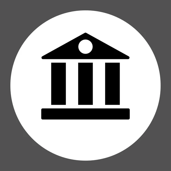 은행 평면 흑백 색상 라운드 버튼 — 스톡 사진