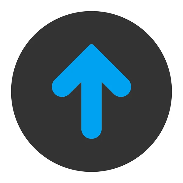 Seta para cima plana azul e cinza cores botão redondo — Fotografia de Stock
