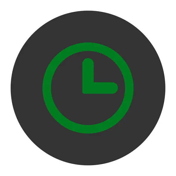 Clock flat green and gray colors round button — Stock Photo, Image