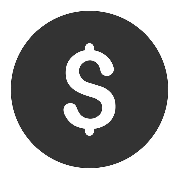 ドル フラット白とグレー色のラウンド ボタン — ストック写真