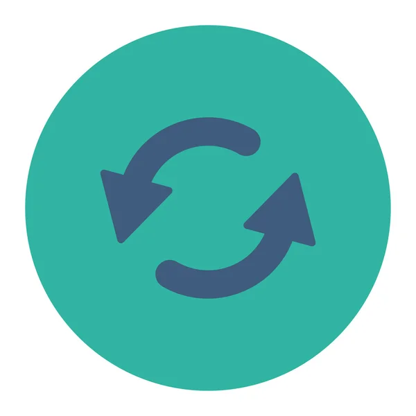 Обновленная круглая кнопка с плоским булыжником и синим цветом — стоковое фото