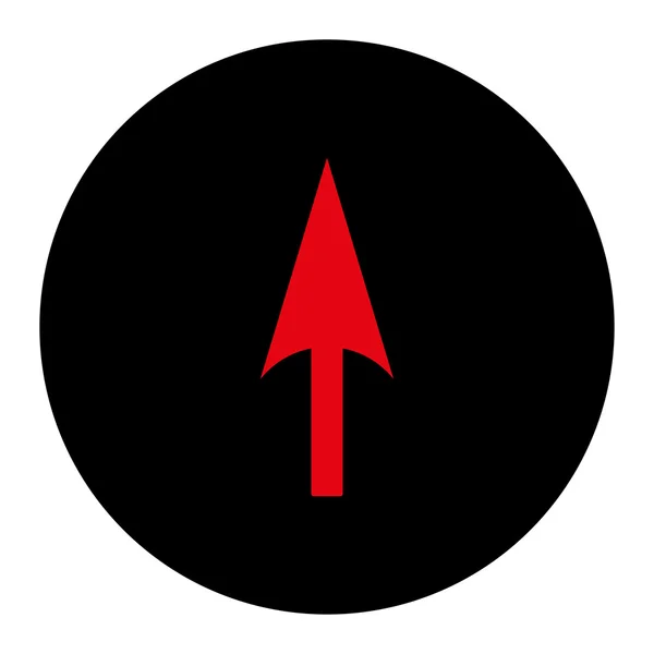 Pfeilachse y flach intensive rote und schwarze Farben runde Taste — Stockfoto