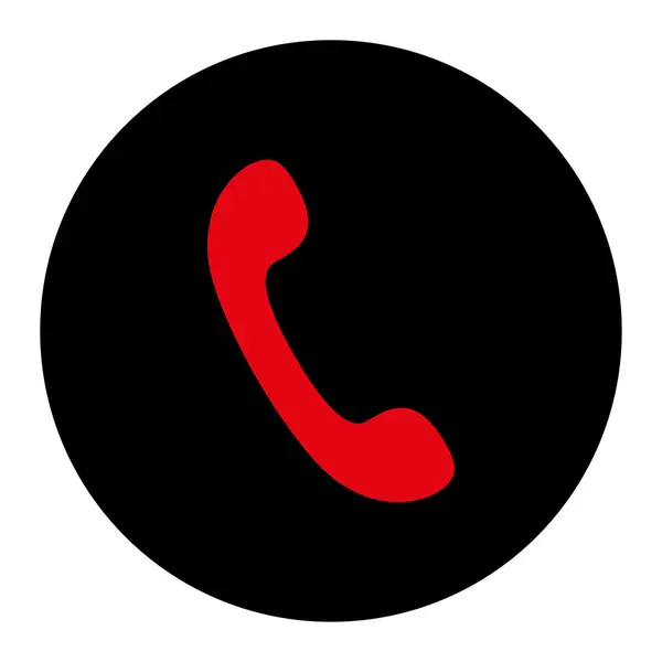 Telefone plana intensivo vermelho e preto cores botão redondo — Fotografia de Stock