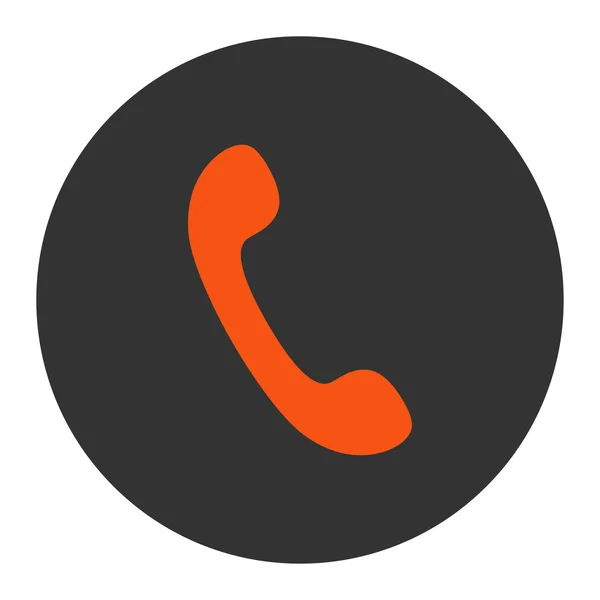 Yuvarlak düğmesini telefon düz turuncu ve gri renkler — Stok fotoğraf