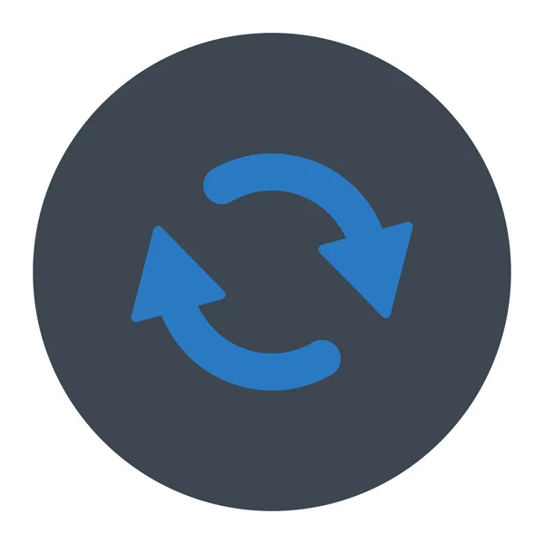 Круглая кнопка ровного гладкого голубого цвета — стоковое фото