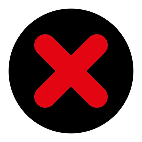 Cancelar plano intensivo rojo y negro colores botón redondo —  Fotos de Stock