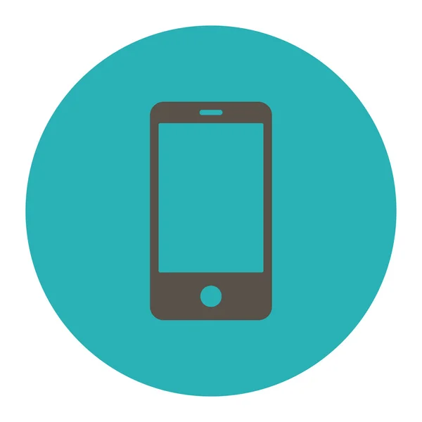 Smartphone cinza plana e ciano cores botão redondo — Fotografia de Stock