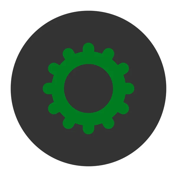 Sprzęt płaskiej zielony i szary kolory okrągły przycisk — Zdjęcie stockowe