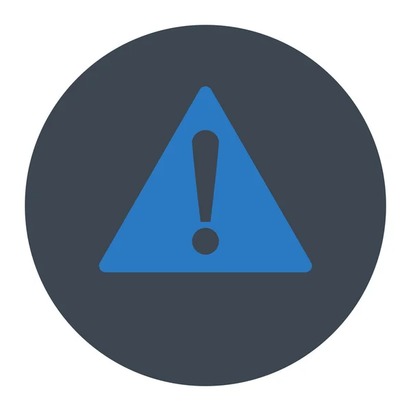 Warning flat smooth blue colors round button — Stock Photo, Image