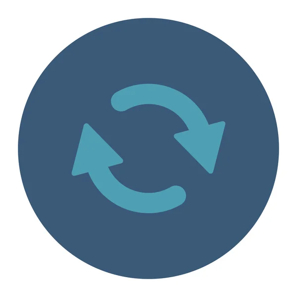 Flache Cyan und blaue Farben runder Knopf aktualisieren — Stockfoto
