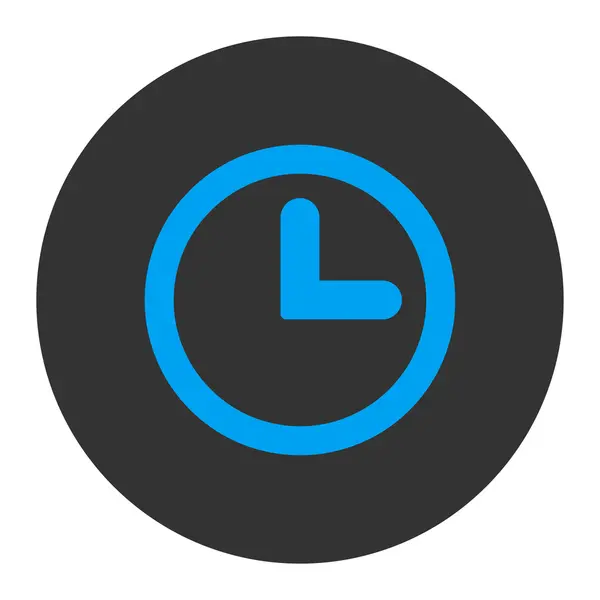 Clock flat blue and gray colors round button — Stock Photo, Image