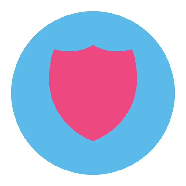 Ασπίδα επίπεδη ροζ και μπλε χρώματα στρογγυλό κουμπί — Φωτογραφία Αρχείου