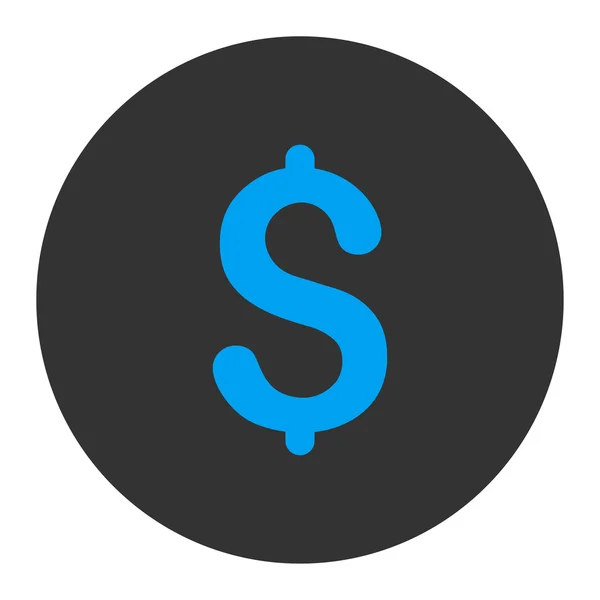 Δολάριο επίπεδη μπλε και γκρι χρώματα γύρω από το κουμπί — Φωτογραφία Αρχείου