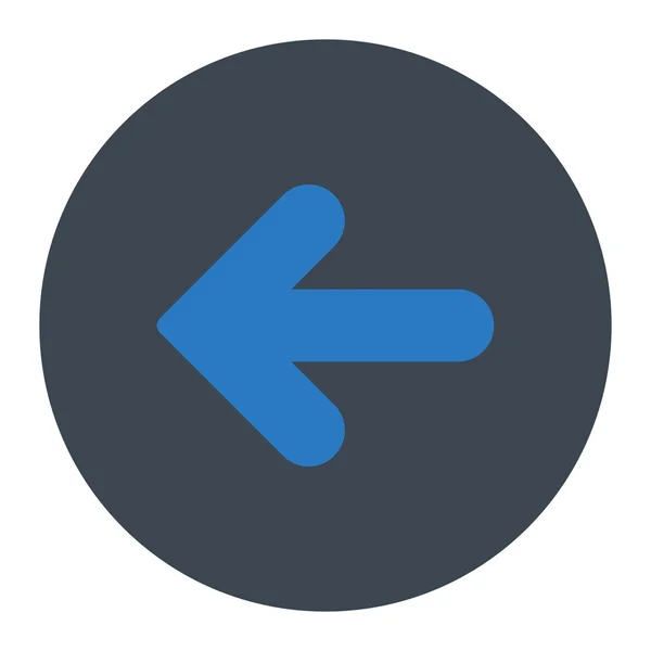 Flèche gauche plat couleur bleue lisse bouton rond — Photo