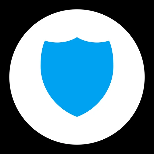 쉴드 평면 파란색과 흰색 색상 라운드 버튼 — 스톡 사진