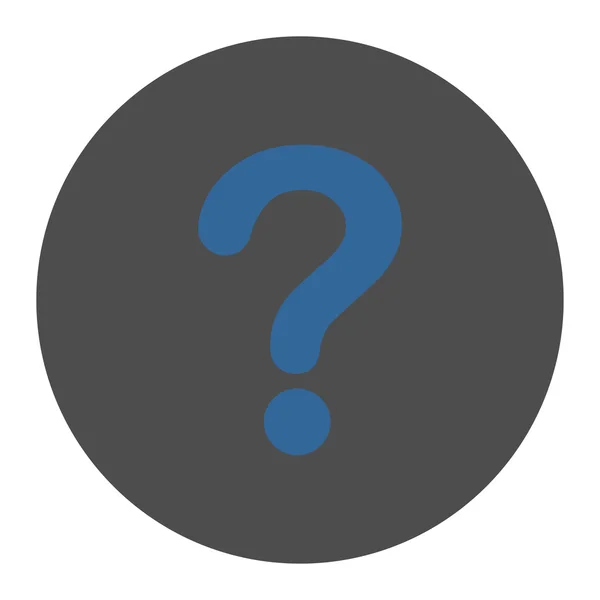 Вопрос плоский кобальт и серые цвета круглая кнопка — стоковое фото