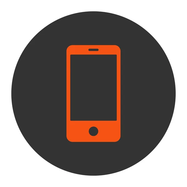 Smartphone flat orange and gray colors round button — Stock Photo, Image