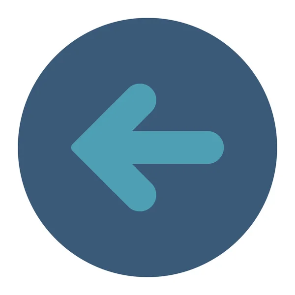 Flecha izquierda plana cian y azul colores botón redondo —  Fotos de Stock