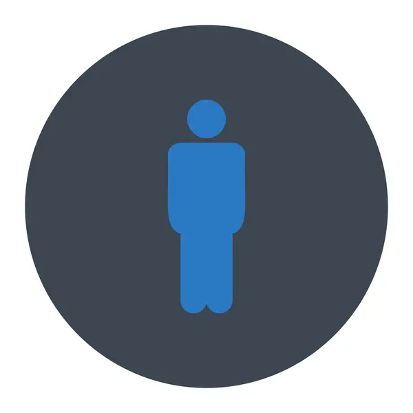 Homem plana cores azuis suaves botão redondo — Fotografia de Stock