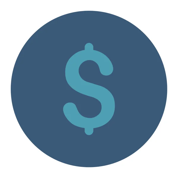 Dollar flat cyan and blue colors round button — Stock Photo, Image