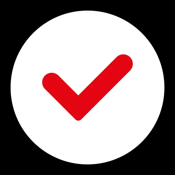 Yes flat red and white colors round button — Stock Photo, Image