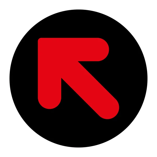 左矢印フラット集中的な赤と黒の色の丸いボタン — ストック写真