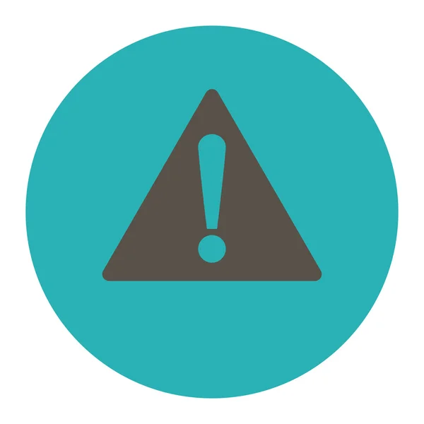 Warning flat grey and cyan colors round button — Stock Photo, Image