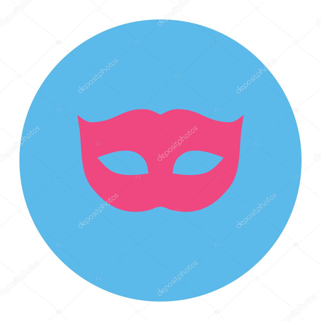 Privacy Mask flat pink and blue colors round button