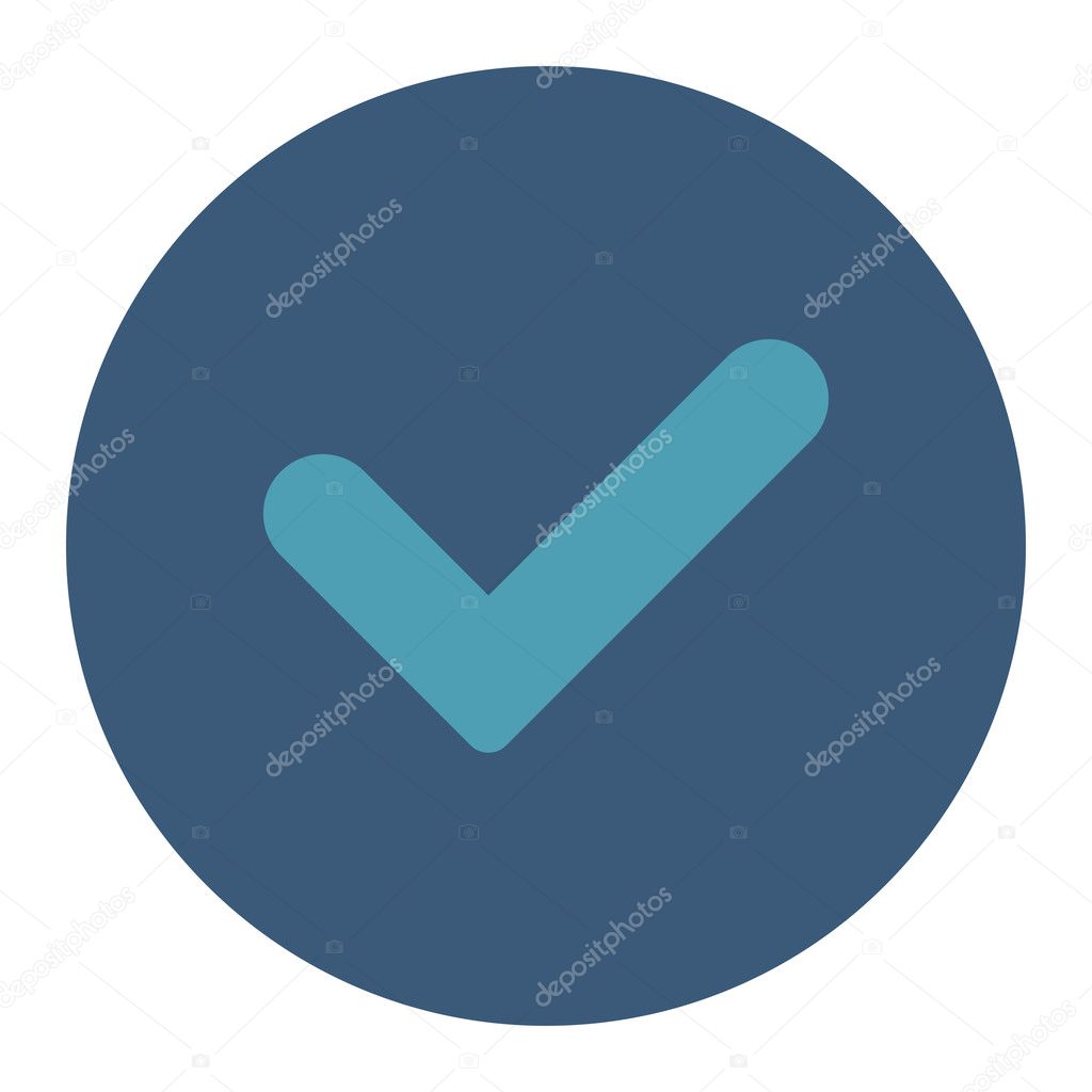 Yes flat cyan and blue colors round button