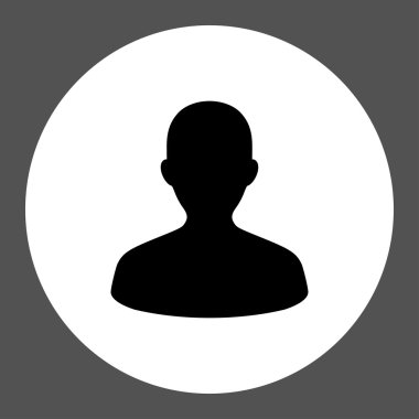 Kullanıcı düz siyah ve beyaz renkler düğmesini yuvarlak