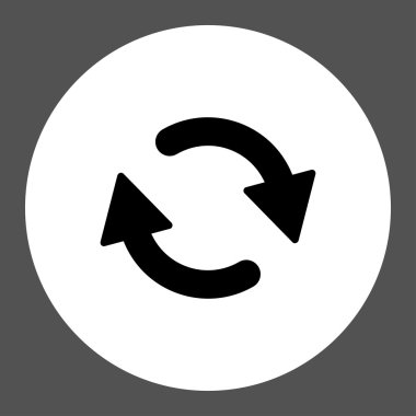 Refresh flat black and white colors round button