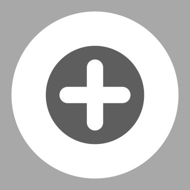 Create flat dark gray and white colors round button